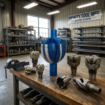 Rock drilling tools in industrial facility