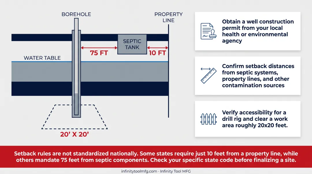 5-step DIY water well drilling process from permits to testing
