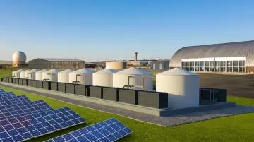 Commercial microgrid installation at military or medical facility with solar and storage infrastructure