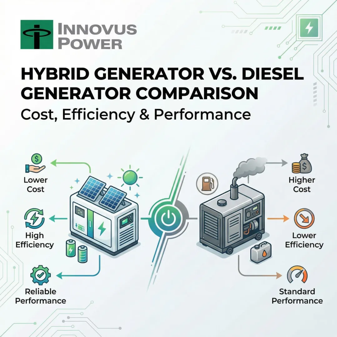 Hybrid Generator vs. Diesel Generator Comparison - Cost, Efficiency & Performance