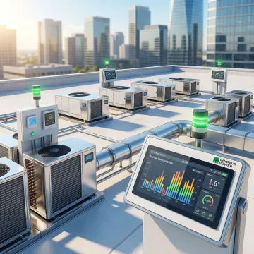 Energy management system controlling HVAC units in commercial facility