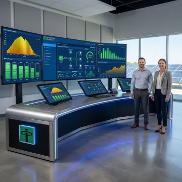 Advanced energy management control system monitoring renewable energy microgrid performance