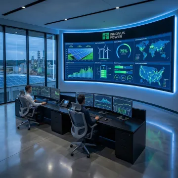 GridGenius microgrid control system managing renewable energy and power distribution