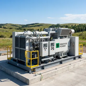 Modern CNG-powered generator system at remote industrial facility