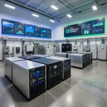 Modern modular microgrid control system with monitoring displays and power management equipment