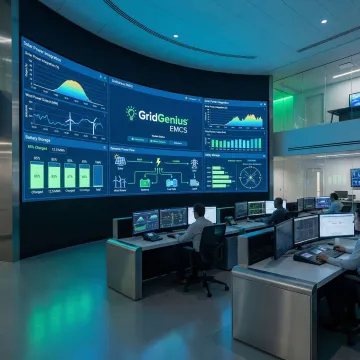 GridGenius energy management control system with renewable integration