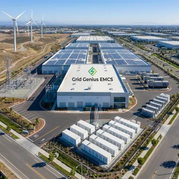 Industrial facility with backup power system and renewable energy integration