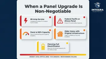 Five scenarios requiring mandatory electrical panel upgrade before EV charger installation
