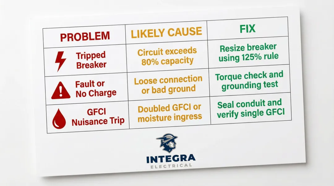 Three common EV charger installation problems causes and fixes troubleshooting guide