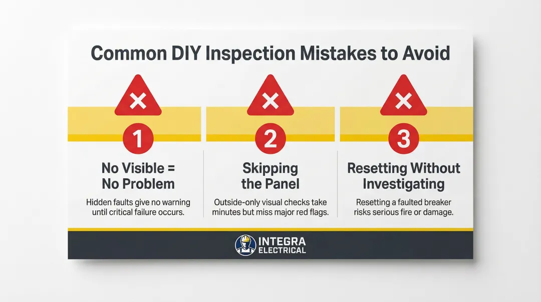 Three most common DIY electrical inspection mistakes homeowners make infographic