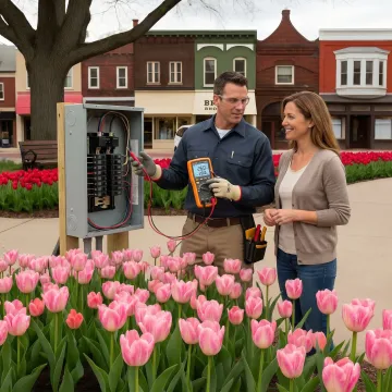 Integra Electrical technician performing a residential electrical safety evaluation