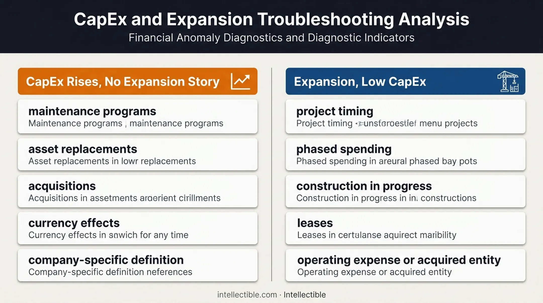 Two conflicting CapEx and expansion signal troubleshooting scenarios