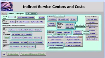 DCAA-compliant accounting system interface showing job cost tracking and audit trail