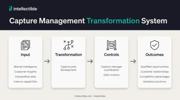 Capture management process flow from opportunity identification through proposal transition