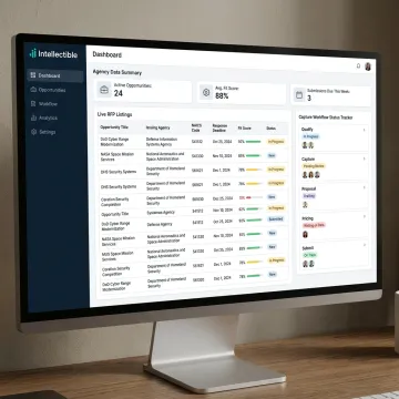AI dashboard for finding government contract RFPs