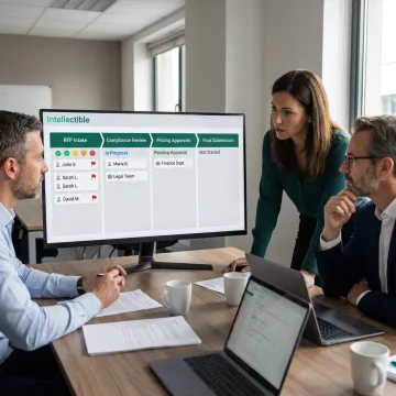 GovCon team managing RFP workflow steps
