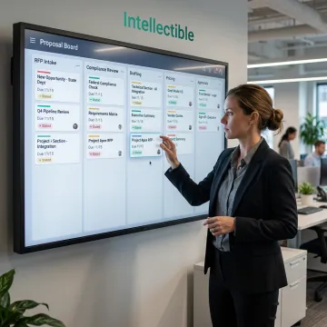 AI workflow board for GovCon proposal process