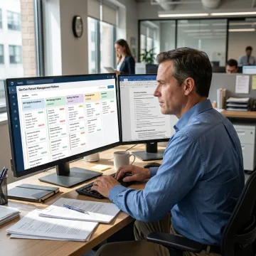 Proposal manager updating GovCon pursuit workflow