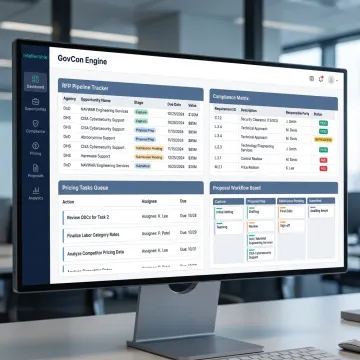 AI-powered RFP and GovCon bid dashboard