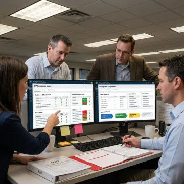 AI proposal workflow dashboard for GovCon bid teams