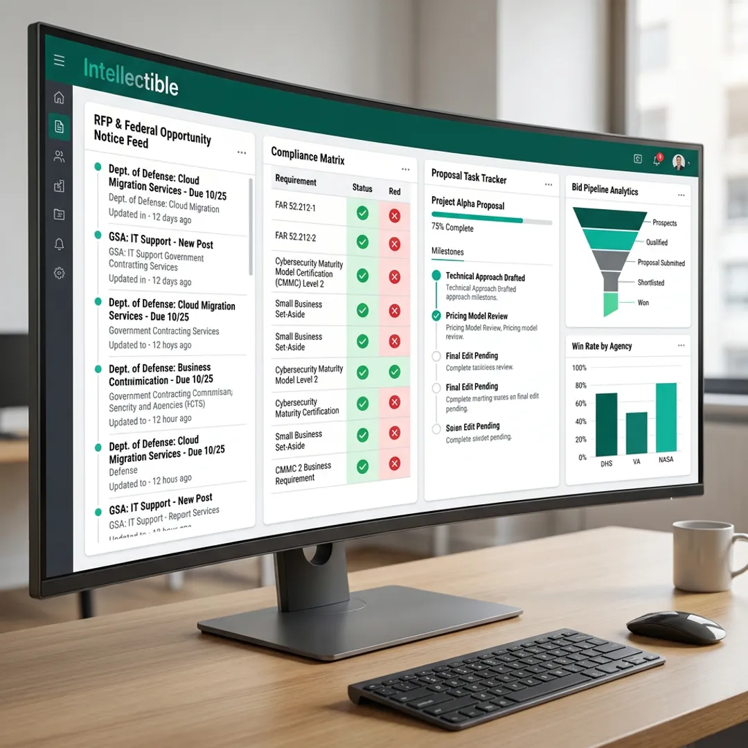 AI dashboard for GovCon RFP automation