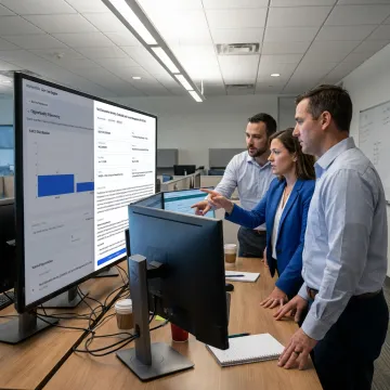 Government contracting team reviewing RFI capture data