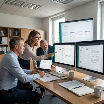 Government bid team following an RFQ response workflow