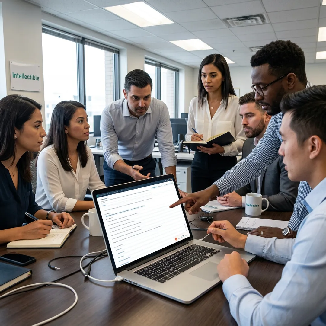 Proposal team reviewing an AI-assisted RFP response workspace