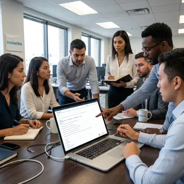 Proposal team reviewing an AI-assisted RFP response workspace