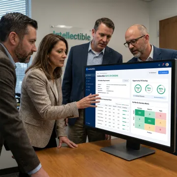 Team using AI to assess a federal solicitation