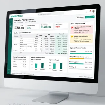 Cost-plus pricing scenario dashboard