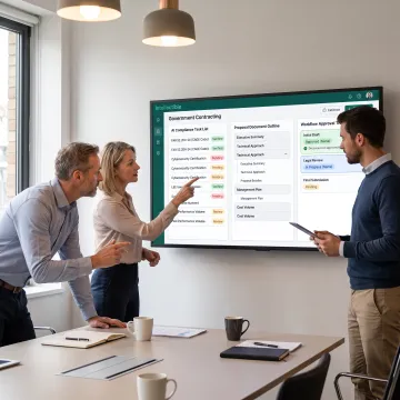 GovCon team reviewing an automated RFP workflow