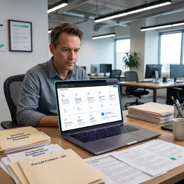 Proposal manager reviewing an AI workflow