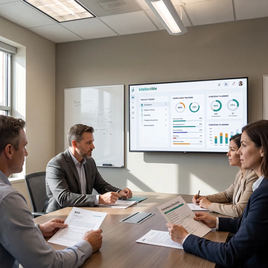 GovCon team collaborating on a proposal