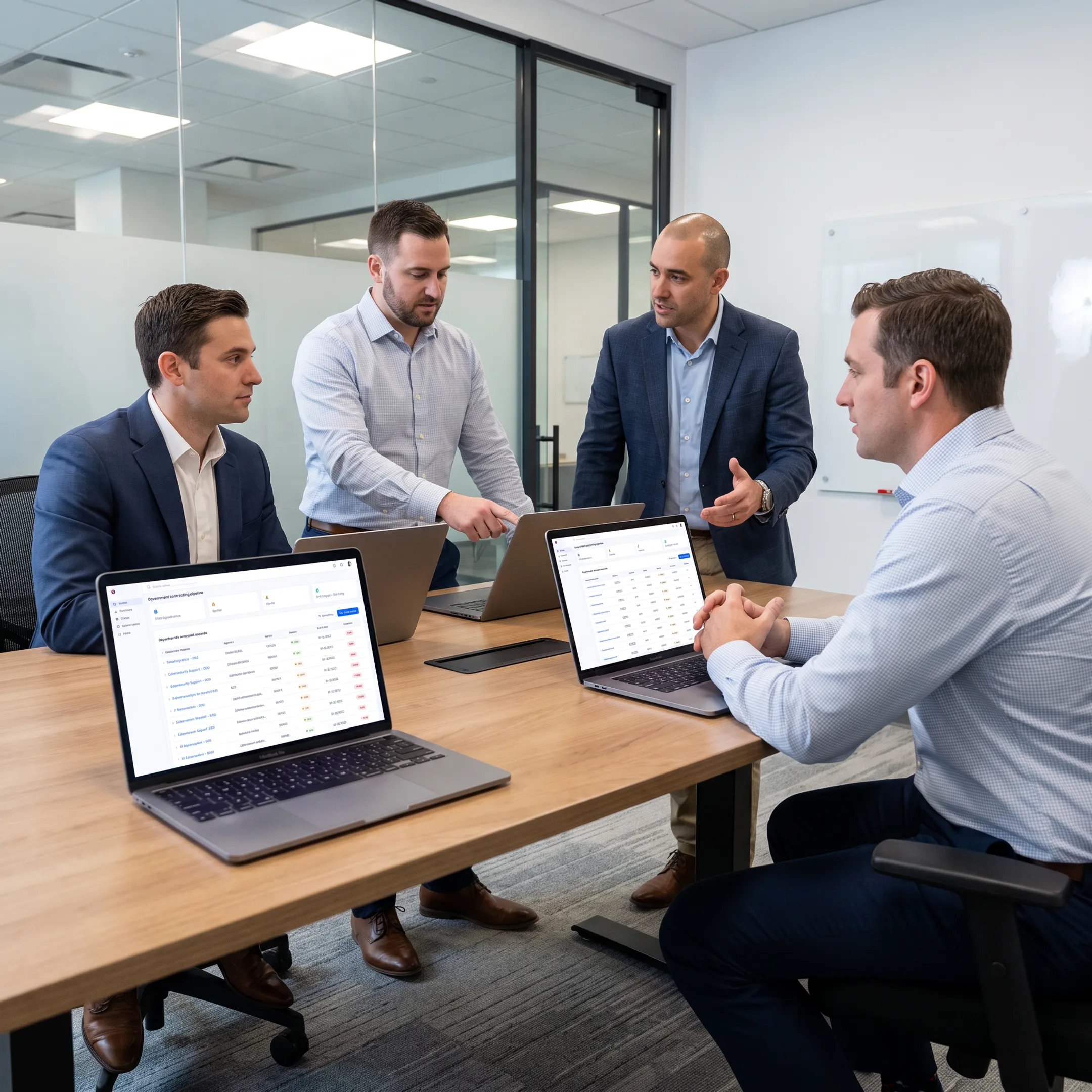 GovCon team reviewing federal opportunity intelligence
