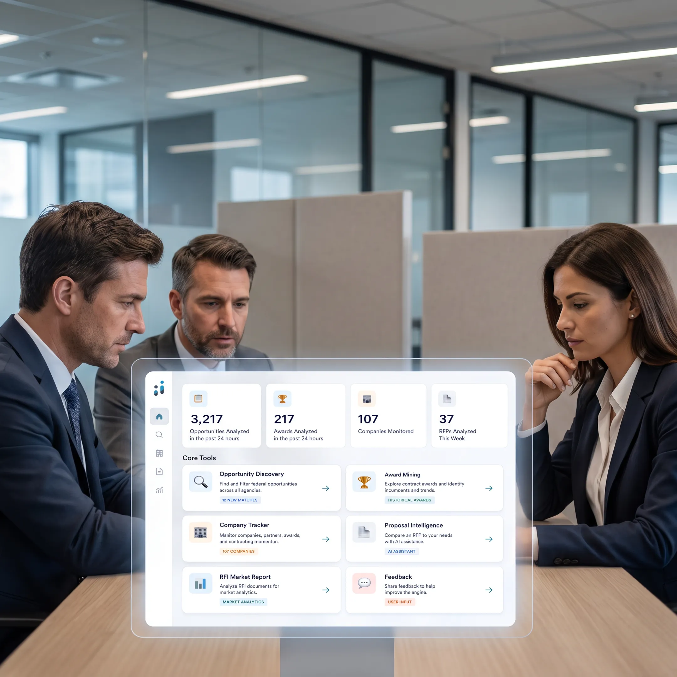 GovCon team reviewing an IDIQ task order workspace