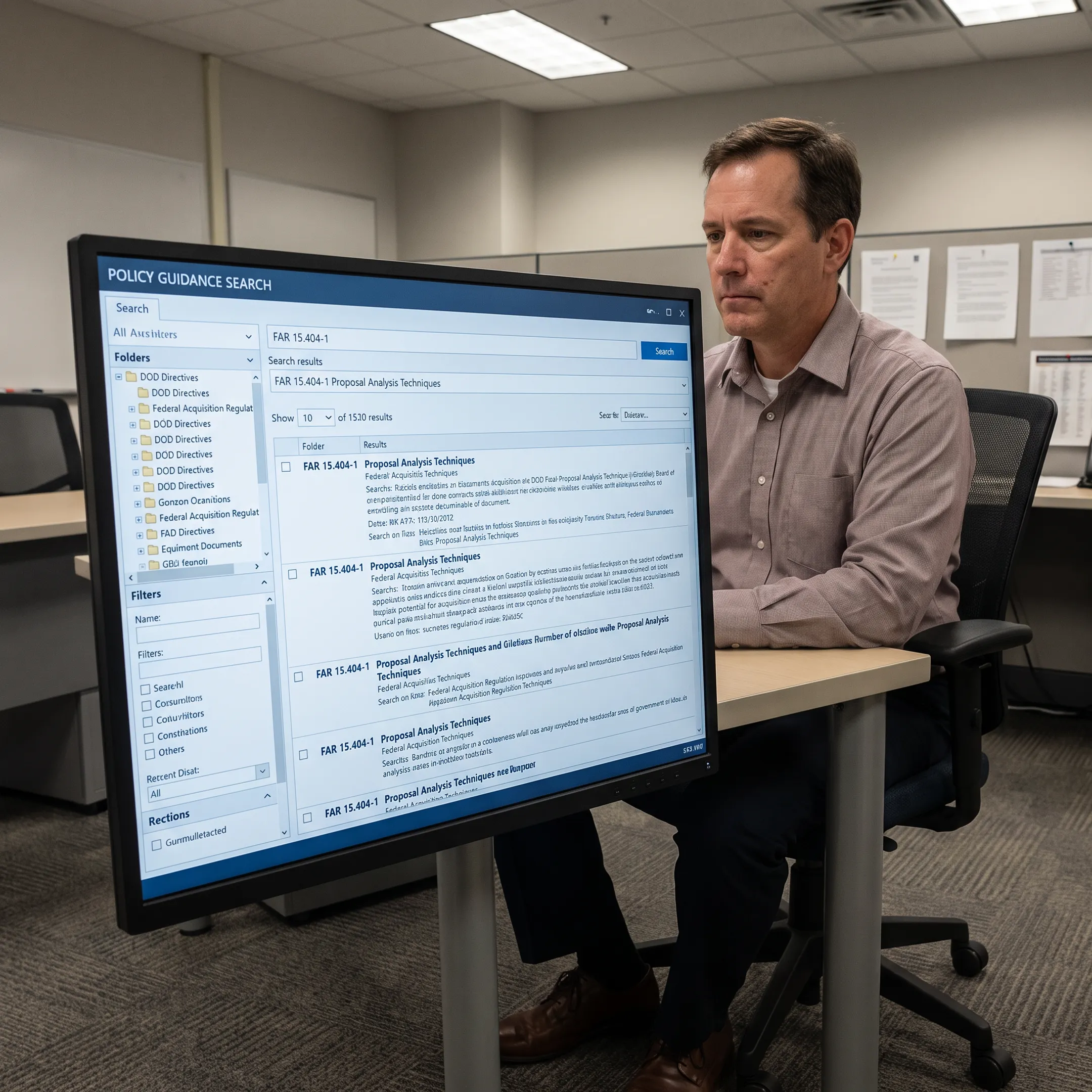 Analyst searching an enterprise knowledge base