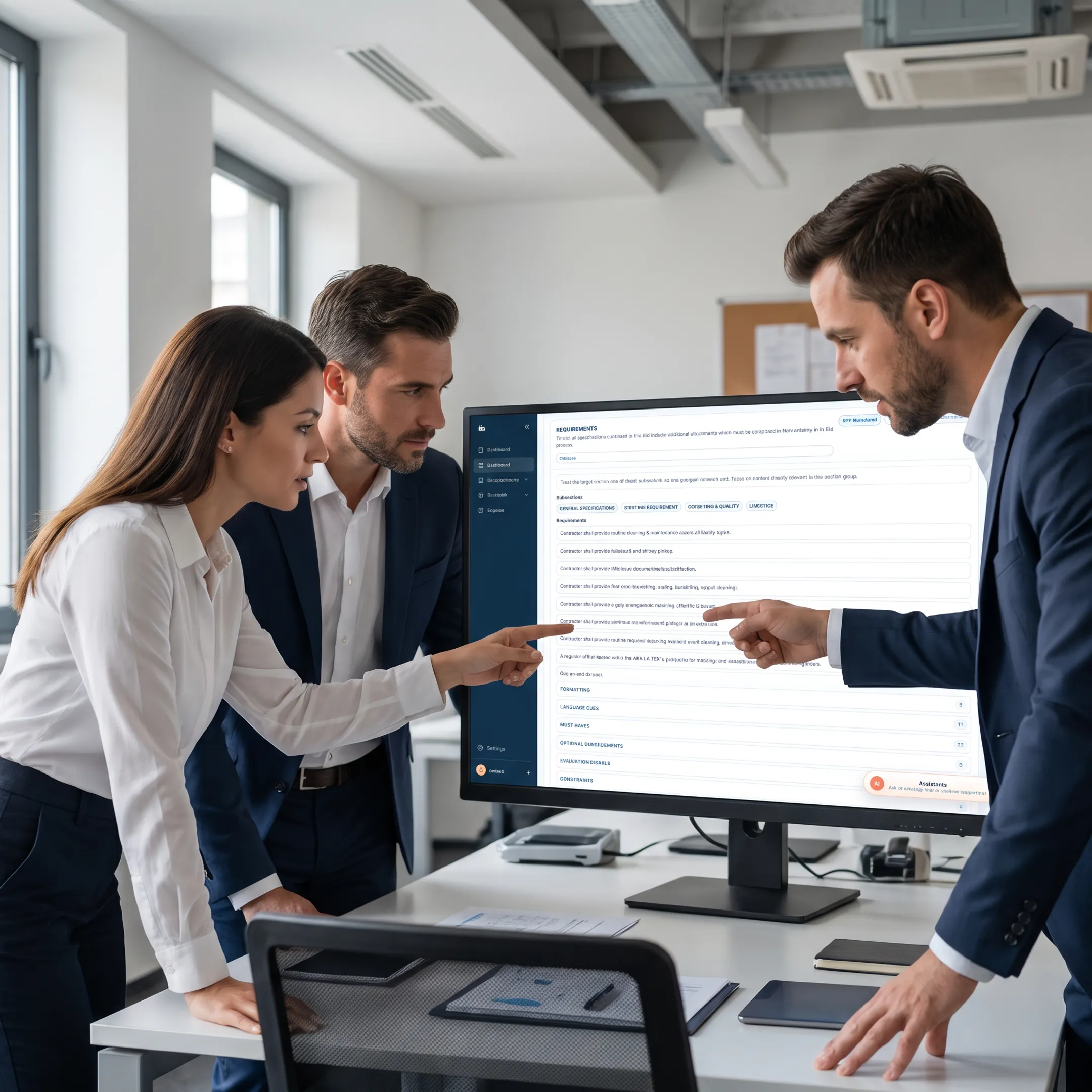 GovCon team reviewing a proposal workflow