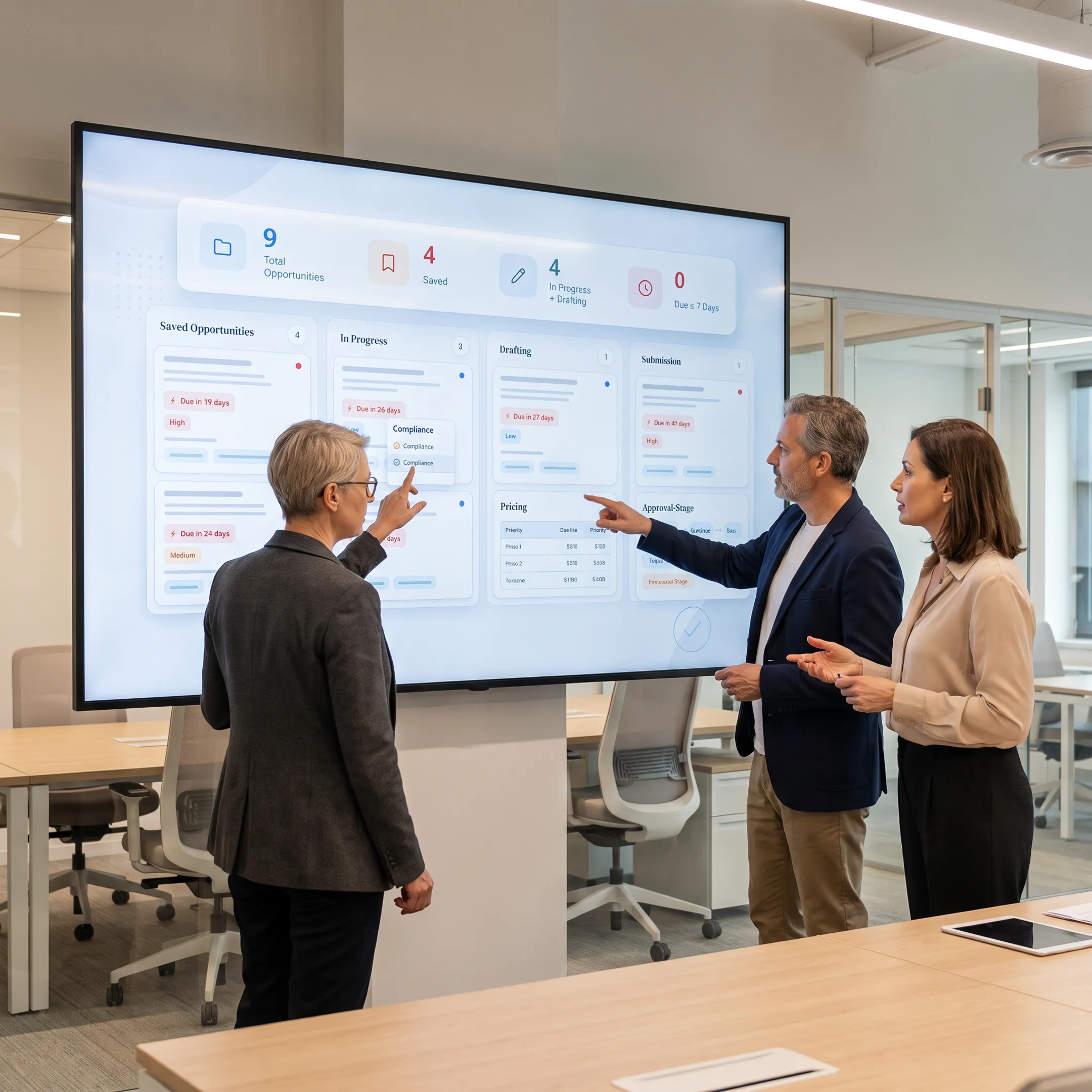 Proposal team collaborating through a digital RFP workflow
