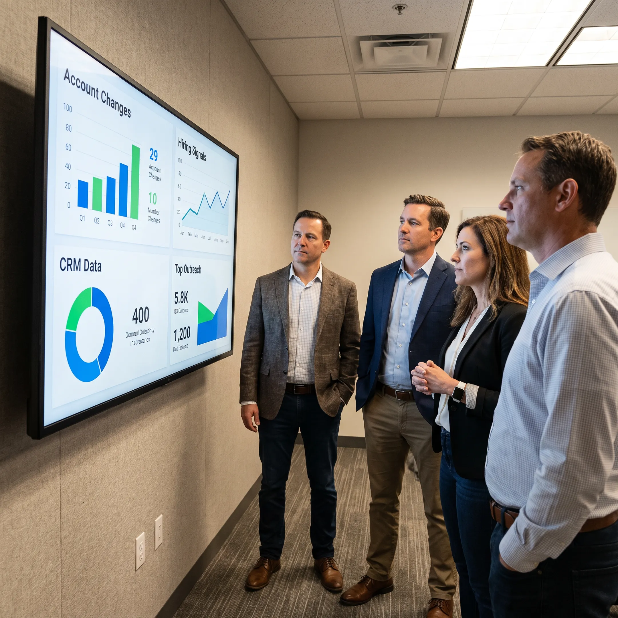 B2B revenue team reviewing account buying signals and prioritized sales opportunities