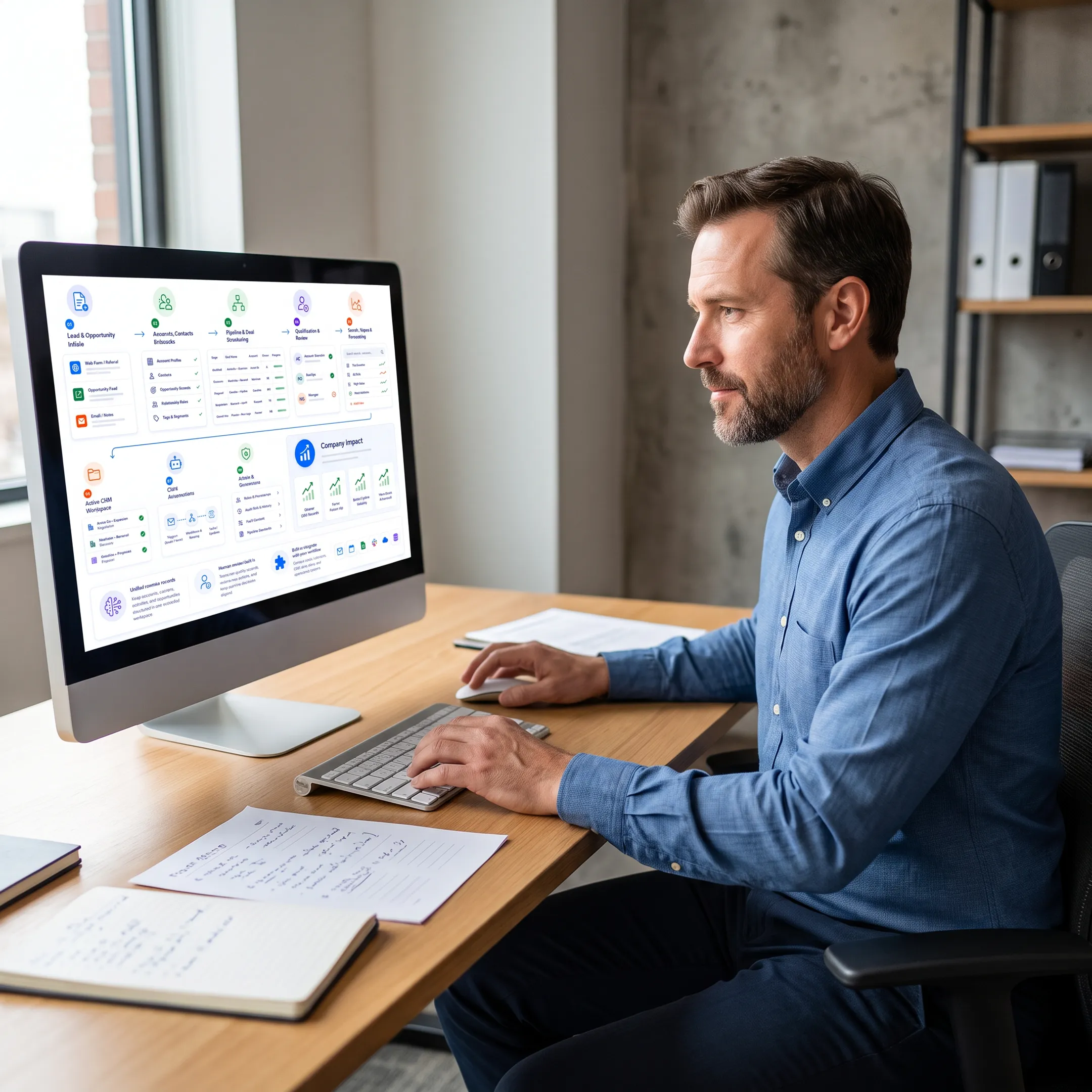 Revenue operations professional analyzing account research and sales signals