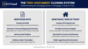 Mortgage note versus mortgage deed of trust two-document closing system comparison