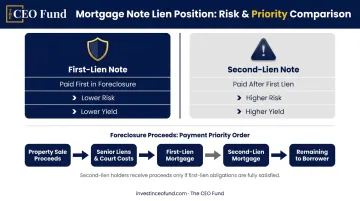 First lien versus second lien mortgage note comparison priority risk and yield