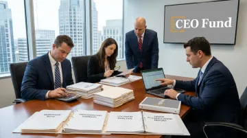 Investment team reviewing mortgage note underwriting and loan-to-value documentation