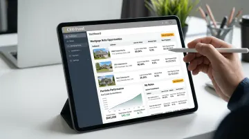 Self-directed IRA dashboard displaying mortgage note investment portfolio returns
