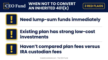 Checklist of three reasons to delay converting an inherited 401k
