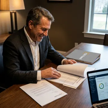 Advisor reviewing real estate-backed investment portfolio