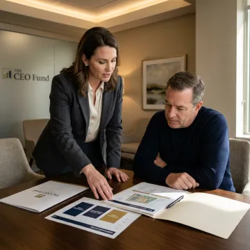 Wealth management advisor discussing investment strategies