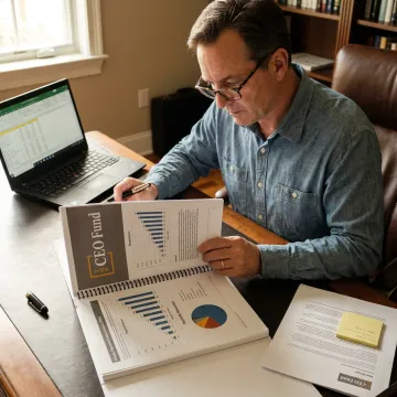Investor reviewing private placement documents