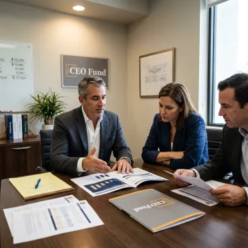 Family reviewing wealth management investment plan